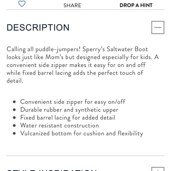 New Kids Sperry Top Sider Boots, Size 1 - Picture 2 of 5